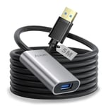 Actif Câble Rallonge USB 3.0 5M Mâle A vers Femelle A 5Gbps Compatible pour Oculus Rift,PS VR,Lecteur de cartes,Clavier,Imprimante,Scanner,Caméra