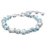 Swarovski Bracelet Gema décoré de cristaux de tailles variées dans les tons bleus et incolores, en métal rhodié