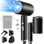 Vbrisi Seche Cheveux Pliable, 2400W Sèche-Cheveux Ionique avec Diffuseur, Professionnel Hair Dryer, 3 températures/3 vitesses, bouton chaud/froid, pour Famille Voyage Salons de Coiffure