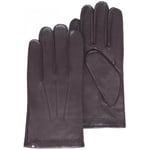 Gants Isotoner  homme gants cuir cachemire et soie marron 69077