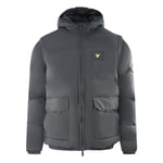 Lyle & Scott Mens 2 in 1 Ripstop Black Puffer Jacket material_polyester - Size Large