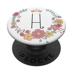 Cadeau personalisé pour fillettes thème princesses lettre H PopSockets PopGrip Adhésif