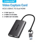 Lemorele Video Capture Card 4K Hdmi -Yhteensopiva Usb A/C -Tallennuskortti 4K Loop Outilla Switch X Ps4/5 -Suoratoistoa Varten