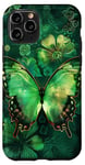 Coque pour iPhone 11 Pro Green Pop Art Floral Esthétique Y2k Ailes de fée Papillon Alt