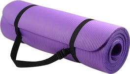 BalanceFrom Everyday Essentials Tapis de yoga extra épais haute densité anti-déchirure avec sangle de transport Violet 1,27 cm