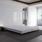 Deco In Paris - Sommier tapissier 140 x 190 cm + 8 pieds (2x 70x190cm) - blanc