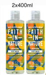 2 x Faith In Nature Grapefruit & Orange Body Wash (2 x 400ml)