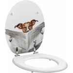 Allibert - Abattant wc en mdf décor business dog - Décor