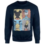 Donald Duck Mickey Mouse Pluto Goofy Tiles Sweatshirt - Navy - XXL - Navy