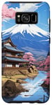 Coque pour Galaxy S8+ Paysage japonais avec temple et mont Fuji