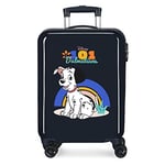 Disney 101 dalmates Valise de cabine bleue 38 x 55 x 20 cm rigide ABS Fermeture à combinaison latérale 34 l 2 kg 4 roues doubles