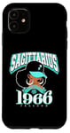 iPhone 11 Sagittarius 1966 Turquoise Birthday Afro Zodiac Queen Case