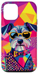 Coque pour iPhone 12/12 Pro Figurine schnauzer miniature tendance et colorée Pop Art