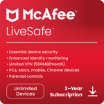 McAfee LiveSafe - Unlimited Device 3 Years