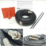 30m Black Twin Shotgun Satellite Coaxial Cable Complete Kit for Sky+ HD Freesat