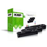 KMP H-T215VX Pack de cartouches de toner compatibles HP 201X (CF401X, CF403X, CF402X) Cyan, Magenta, Jaune Kompat