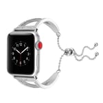 Apple Watch Series 4 40mm diamant dekorerat metall armband med kedje utrustat lås - Silver