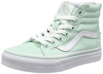 Vans Mixte Enfant Sk8-Hi Zip Sneakers Hautes, Vert (Gossamer Green/True White), 35