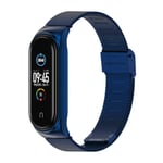 Klockarmband mi band 7 Lämplig för Xiaomi armband 3/4/5/6/7 band 04 line 304 metallarmband i rostfritt stål Blue For mi band 3 4 5 6