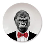 Wild Dining Dinner Plate I Funny Dinner Plate I 100% Ceramic I 9-inch Plate I Funny Plate with Goofy Pet Print I Novelty Tableware | Gift Idea for Students | Dishwasher Microwave and Food Safe-Gorilla