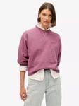 Superdry Essential Logo Overdyed Sweatshirt, Shocking Pink