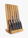 Robert Welch Angled Oak Wood Filled Knife Block with 6 Professional Kitchen Knives Set, 7 Piece