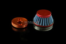 Mad Max Highflow Air Filter & Velocity Stack Red For KM & HPI Baja 1/5th RC