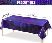 Neon Glow Party Table Cover Cloth PE Rectangle Wipe Clean Birthday Tablecloth