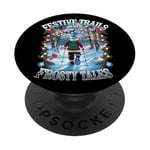 Festive Sentiers Frosty Tales Santa Christmas en raquettes PopSockets PopGrip Adhésif