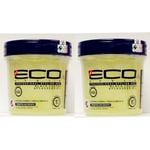 2xECO StyleProfessional Styling Gel Black Castor&flaxseed Oil Alcohol Free 16oz