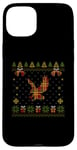 Coque pour iPhone 15 Plus Pull de Noël moche motif aigle à carreaux rouges