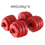 ZXQZ Small dumbbell Environmental Protection Rubberized Dumbbells, Men's Fitness Home Adjustable Weight Set, Combined Barbell 10/15/20/30kg (pair) Fitness dumbbell (Color : Red, Size : 20kg)