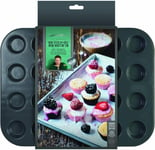 Jamie Oliver Mini Muffin Tray, 24 Hole Non Stick Tray Carbon Steel Heavy Duty