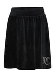 Juicy Couture Diamante Velour Aline Skirt Svart