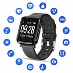 Montre Connectée Femmes Homme Enfant IP68 Etanche Bracelet Connecté Écran pour iPhone Huawei Samsung Xiaomi Sony LG (Bleu)