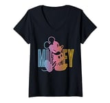 Disney Mickey And Friends Mickey Rainbow Gradient Fill T-Shirt avec Col en V