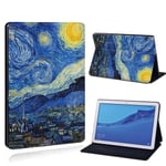 (MediaPad T3 8.04.dark sky paint) Huawei MediaPad T3 8.0 /T3 10 9.6 /T5 10/M5 Lite 10.1/M5 10 maalattu nahkainen tabletin jalustan suojakotelo Honor Play Pad -tietokoneiden kuorille ja kalvoille