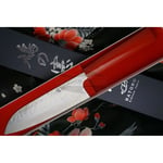 Japanilainen Santoku-veitsi Kenshiro Hatono Red lacquer HRS 16.5cm