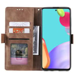 Yhteensopiva Samsung Galaxy A52 5g/4g Retro Case Premium Pu -nahkakuoren kanssa korttipidikkeen rannehihnalla