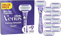 Gillette Venus Extra Smooth Swirl Razor for Women with Flexiball Technology + 3