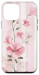 Coque pour iPhone 12 mini Motif floral à rayures pastel