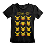 Nintendo - T-Shirt Enfant Blanc Pokémon Têtes De Pikachu - 5-6 Ans