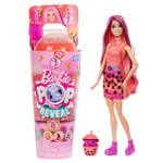 Barbie Poupée Pop Reveal série Bubble Tea avec accessoires et animal parfum mochi à la mangue, 8 surprises dont un changement de couleur, un gobelet avec rangement, HTJ22