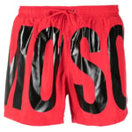 Moschino Mens Brand Print Logo Red Short Swim Shorts - Size X-Large