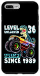 iPhone 7 Plus/8 Plus Level 36 Unlocked T Rex Monster Truck Dinosaur 36th Birthday Case