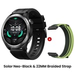 Haylou Solar Neo -Älykello 1,53 Tuuman Hd-Näyttö Bluetooth-Puhelu 24 Tunnin Terveydentilan Valvonta Älykellot Miesten Naisten Älykellot_Black-22MM Braided