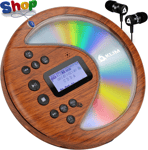 Prestige  Wood +  Portable  CD  Player  Walkman  with  Long - Lasting  Battery +