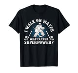 I Walk on Water Ice Hockey Lover Player Superpower Youth T-Shirt