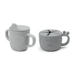 Done by Deer Peekaboo mugg/snack cup set Deer friends Grey