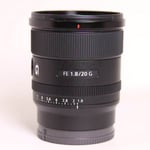 Sony Used FE 20mm f/1.8 G Ultra Wide Angle Prime Lens